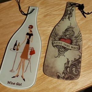 NWOT Two glass cheese boards.